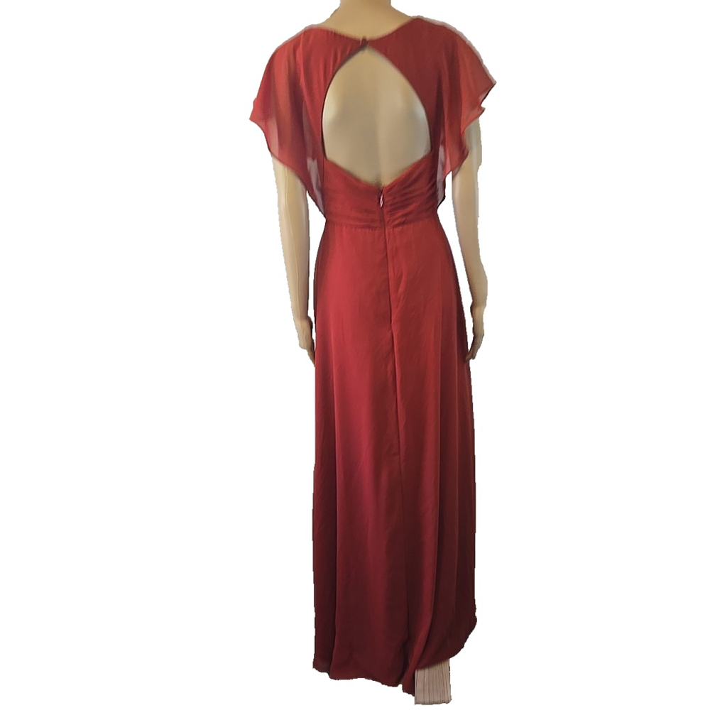 Azazie Rylee Bridesmaid Dress A10 Floor Length Slit Formal Gown Chiffon - Picture 9 of 10